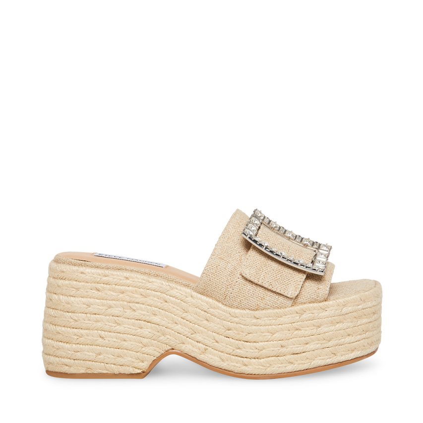 Sandalias de Plataforma Steve Madden Solana Natural Mujer Beige | ES CY2869